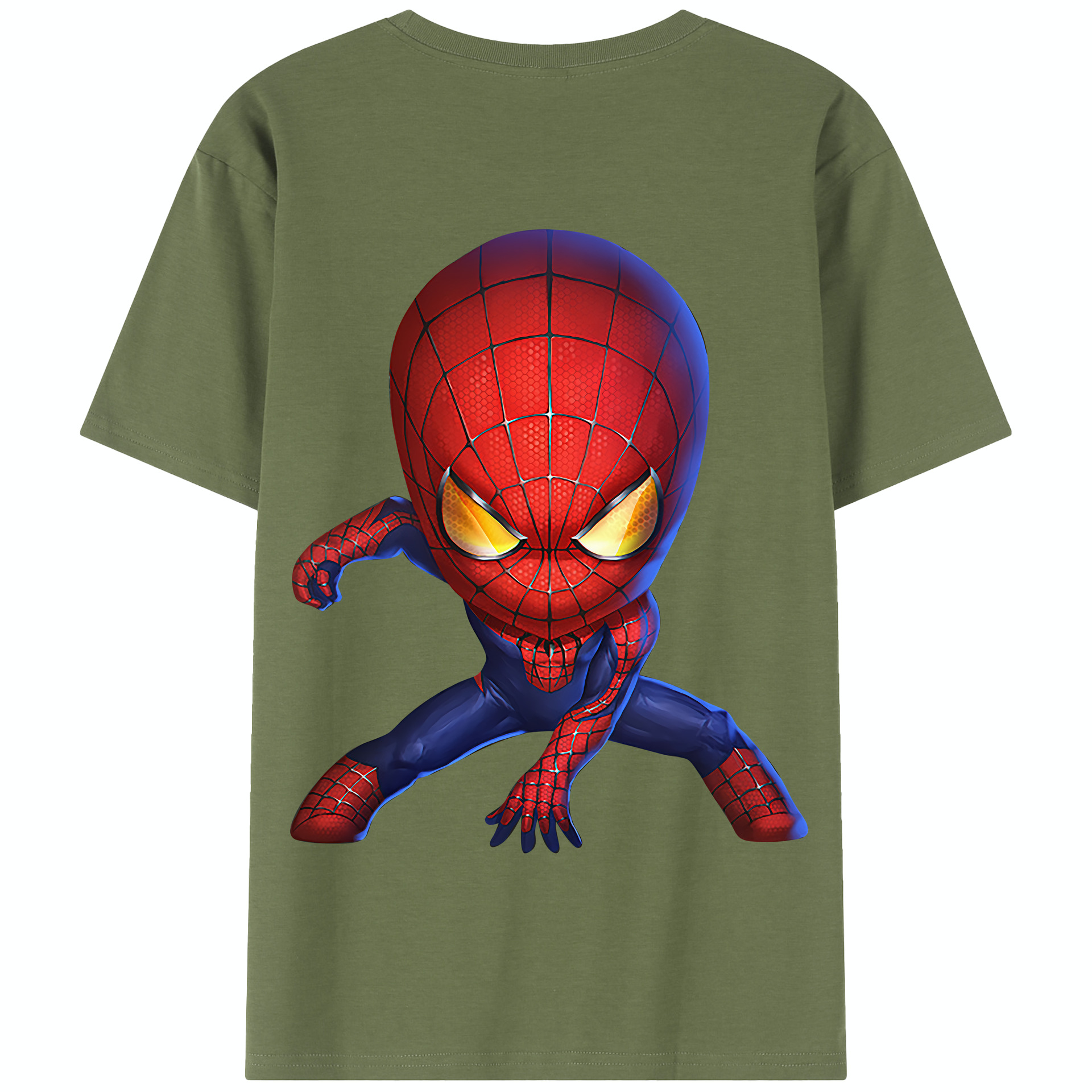 （画像用） Spider Man スパイダーマン 綿100％半袖Tシャツ（背面プリント）